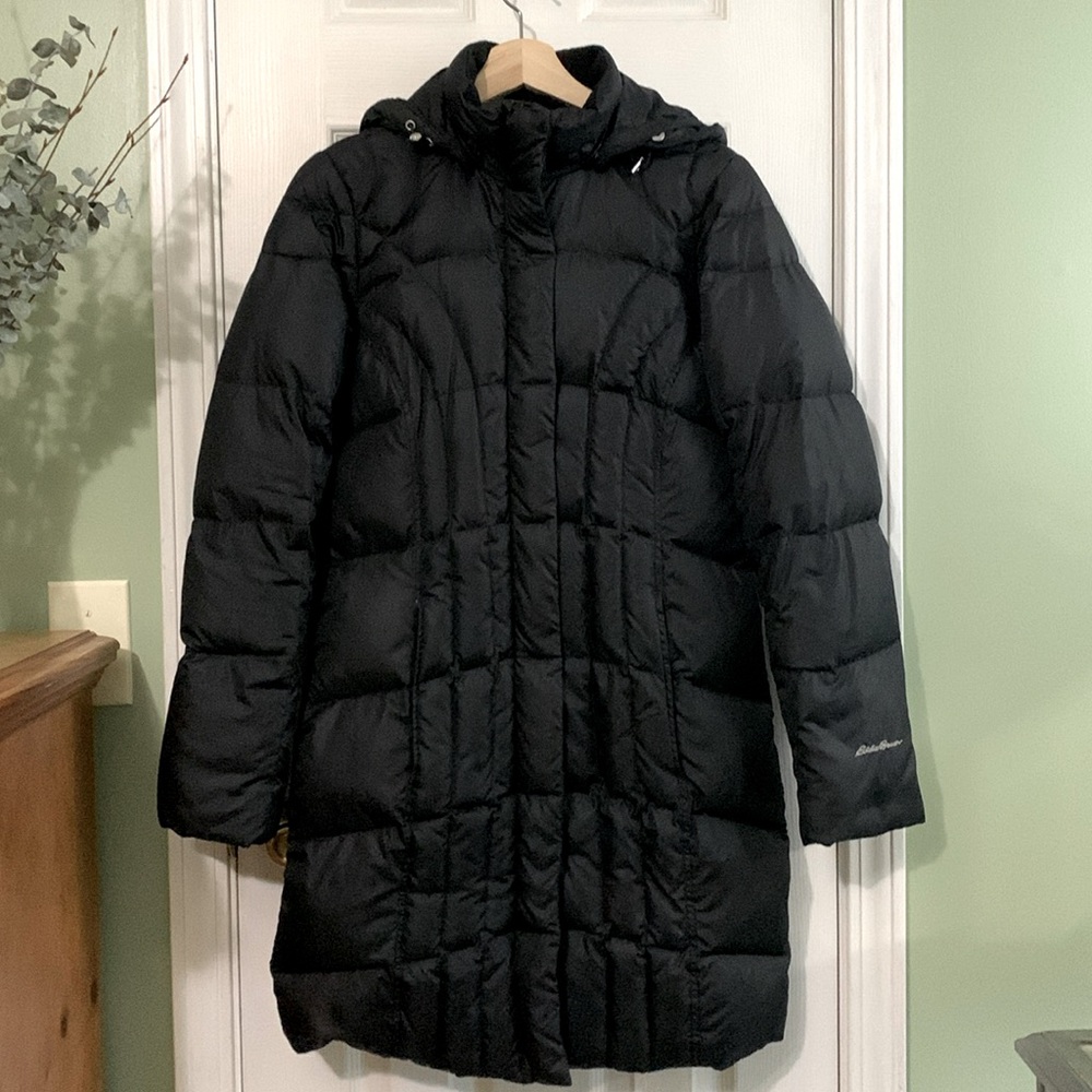 Eddie Bauer Goose Down Hooded Puffer Parka Coat Jacket Women's S